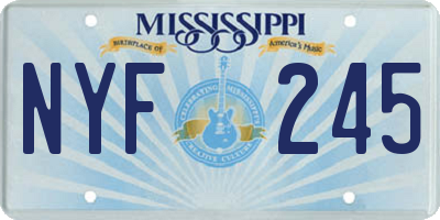 MS license plate NYF245