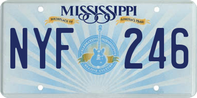 MS license plate NYF246