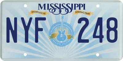 MS license plate NYF248
