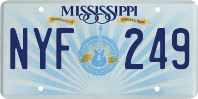 MS license plate NYF249