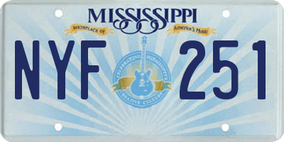 MS license plate NYF251