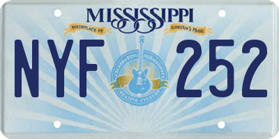 MS license plate NYF252