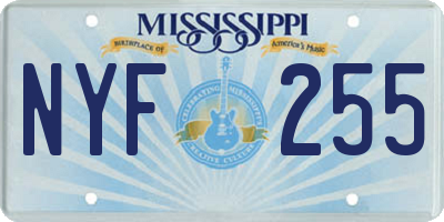 MS license plate NYF255