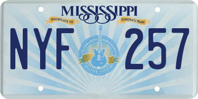MS license plate NYF257