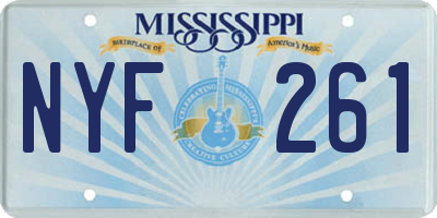 MS license plate NYF261