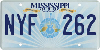 MS license plate NYF262