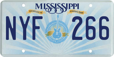 MS license plate NYF266