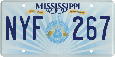 MS license plate NYF267