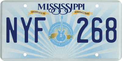 MS license plate NYF268
