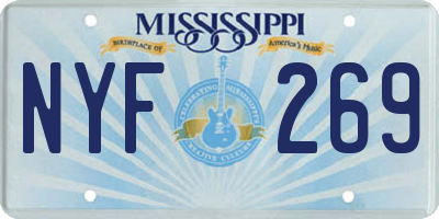 MS license plate NYF269