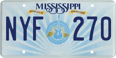 MS license plate NYF270