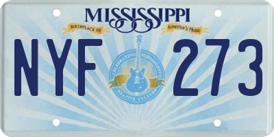 MS license plate NYF273
