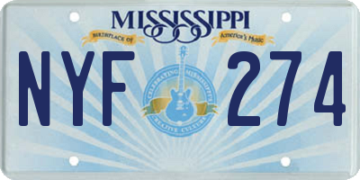 MS license plate NYF274