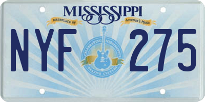 MS license plate NYF275