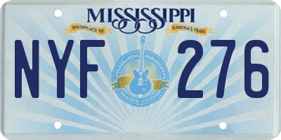 MS license plate NYF276