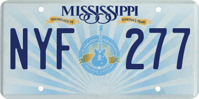 MS license plate NYF277