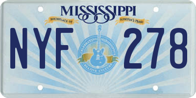 MS license plate NYF278