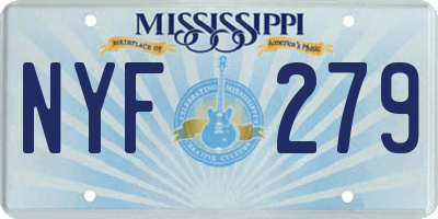 MS license plate NYF279