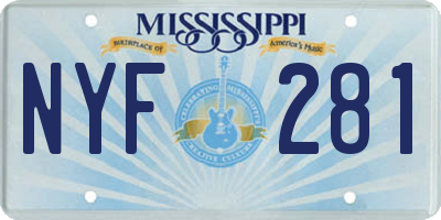 MS license plate NYF281