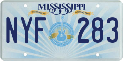 MS license plate NYF283