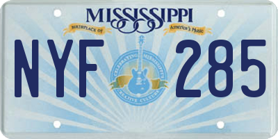 MS license plate NYF285