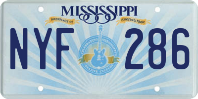 MS license plate NYF286