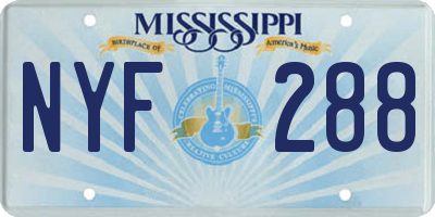 MS license plate NYF288