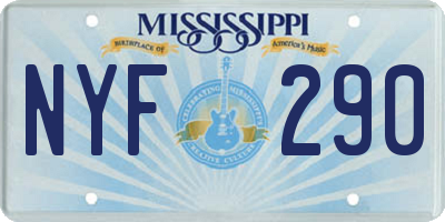MS license plate NYF290