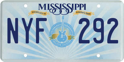 MS license plate NYF292