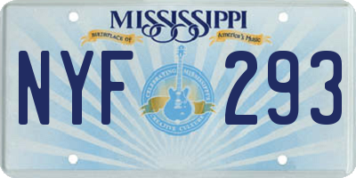 MS license plate NYF293