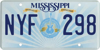 MS license plate NYF298