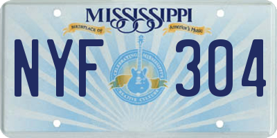 MS license plate NYF304