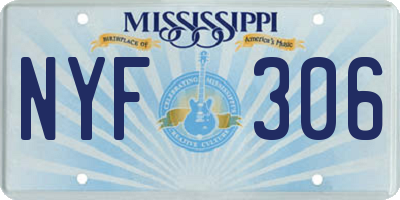 MS license plate NYF306