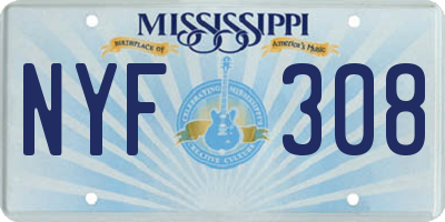 MS license plate NYF308