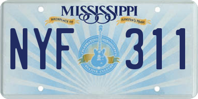 MS license plate NYF311