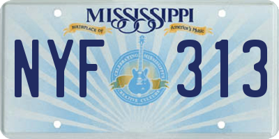 MS license plate NYF313