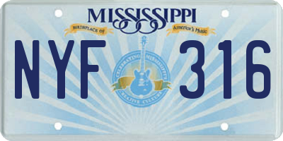 MS license plate NYF316