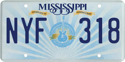 MS license plate NYF318