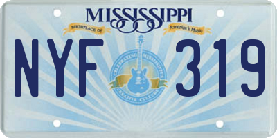 MS license plate NYF319