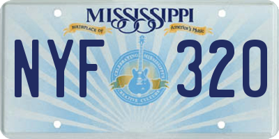 MS license plate NYF320