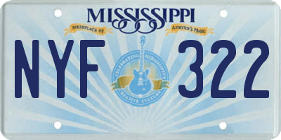 MS license plate NYF322