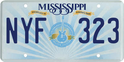 MS license plate NYF323