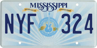 MS license plate NYF324