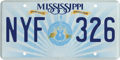 MS license plate NYF326