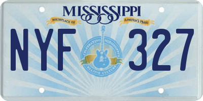 MS license plate NYF327