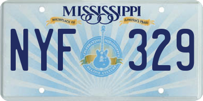 MS license plate NYF329
