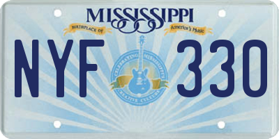 MS license plate NYF330