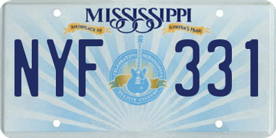 MS license plate NYF331