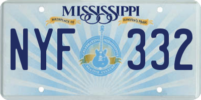 MS license plate NYF332