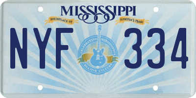 MS license plate NYF334